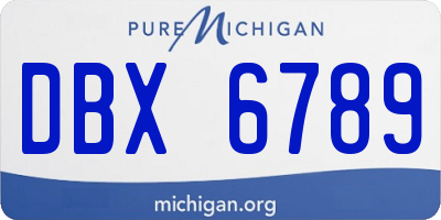 MI license plate DBX6789