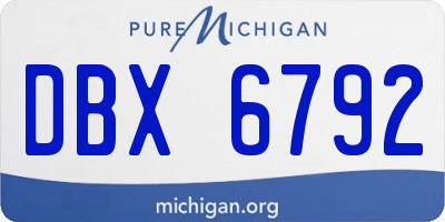 MI license plate DBX6792
