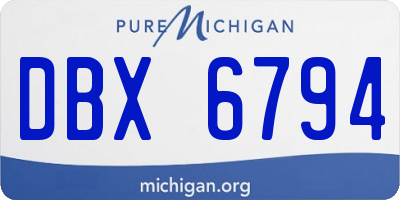 MI license plate DBX6794