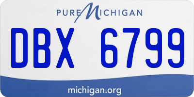MI license plate DBX6799