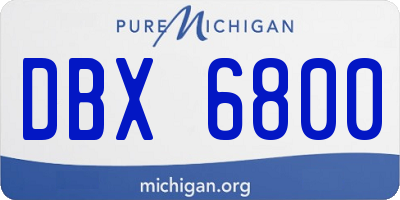 MI license plate DBX6800