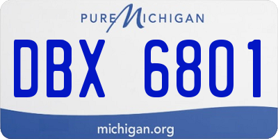 MI license plate DBX6801