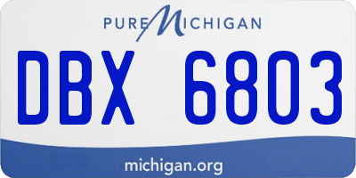 MI license plate DBX6803