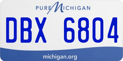 MI license plate DBX6804
