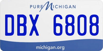 MI license plate DBX6808