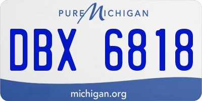 MI license plate DBX6818