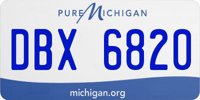 MI license plate DBX6820