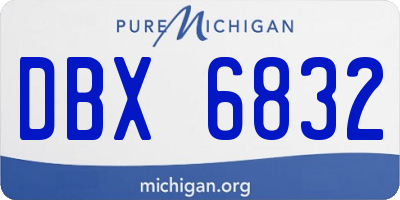 MI license plate DBX6832