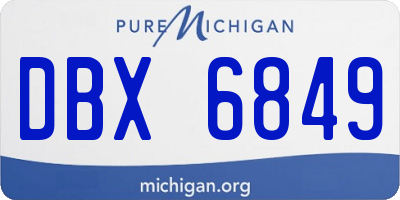MI license plate DBX6849