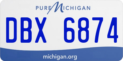 MI license plate DBX6874