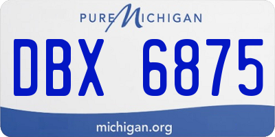 MI license plate DBX6875