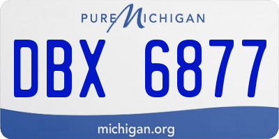 MI license plate DBX6877