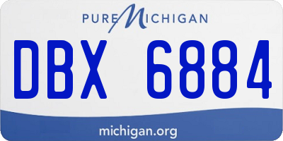 MI license plate DBX6884