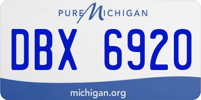 MI license plate DBX6920