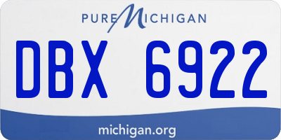 MI license plate DBX6922