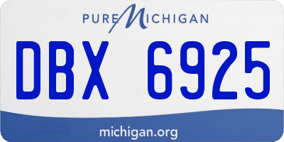 MI license plate DBX6925