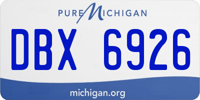MI license plate DBX6926