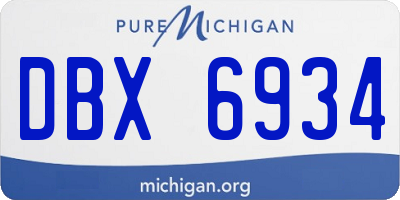 MI license plate DBX6934