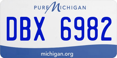 MI license plate DBX6982