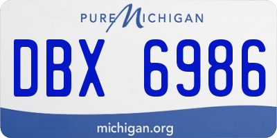 MI license plate DBX6986