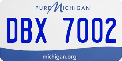 MI license plate DBX7002