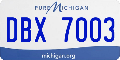 MI license plate DBX7003