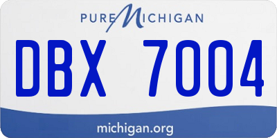 MI license plate DBX7004