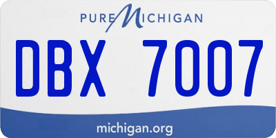 MI license plate DBX7007