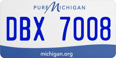 MI license plate DBX7008
