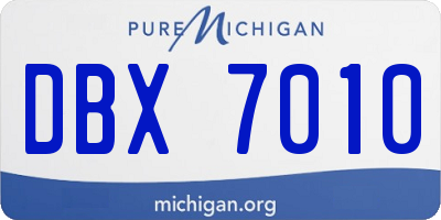 MI license plate DBX7010
