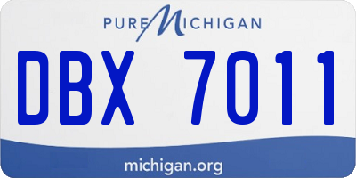 MI license plate DBX7011