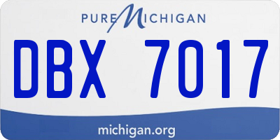 MI license plate DBX7017