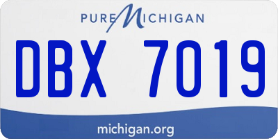 MI license plate DBX7019