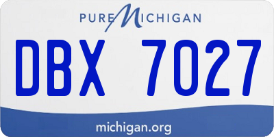 MI license plate DBX7027