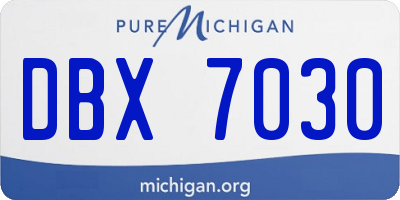 MI license plate DBX7030