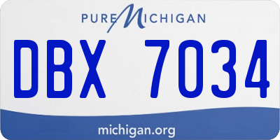 MI license plate DBX7034