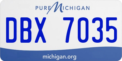 MI license plate DBX7035