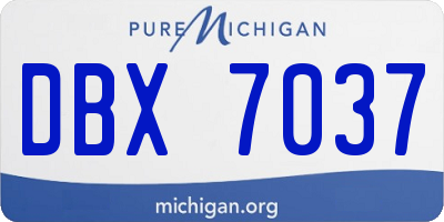 MI license plate DBX7037