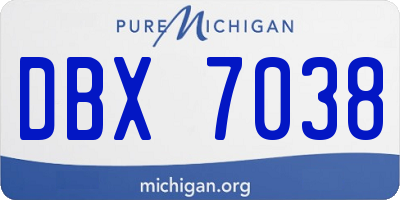 MI license plate DBX7038