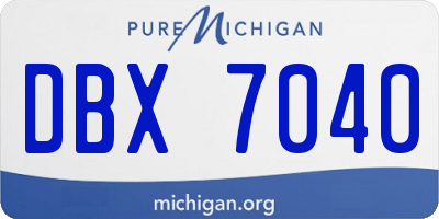 MI license plate DBX7040