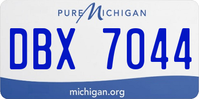 MI license plate DBX7044