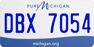 MI license plate DBX7054