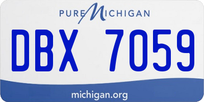 MI license plate DBX7059