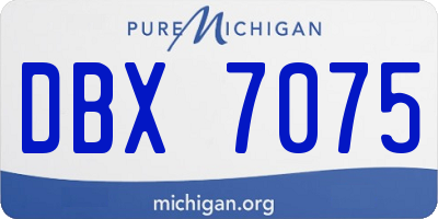 MI license plate DBX7075