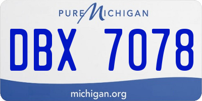 MI license plate DBX7078