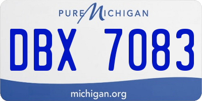 MI license plate DBX7083