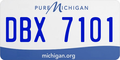 MI license plate DBX7101