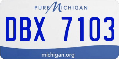 MI license plate DBX7103