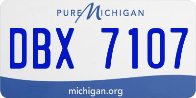 MI license plate DBX7107