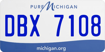 MI license plate DBX7108